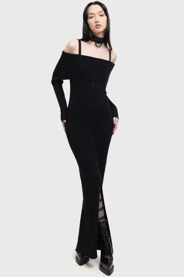 Women Knitted Killstar Shadow Empress Dress