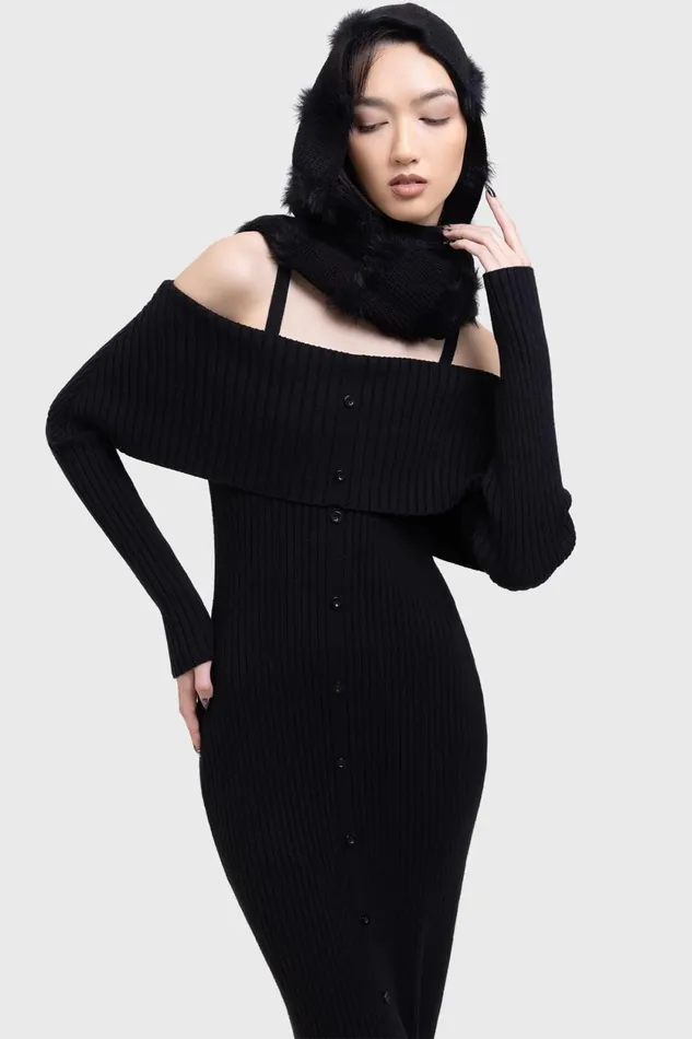 Women Knitted Killstar Shadow Empress Dress