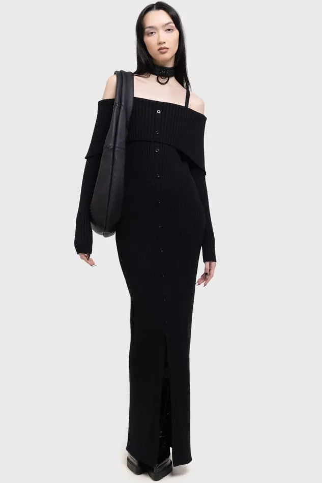 Women Knitted Killstar Shadow Empress Dress