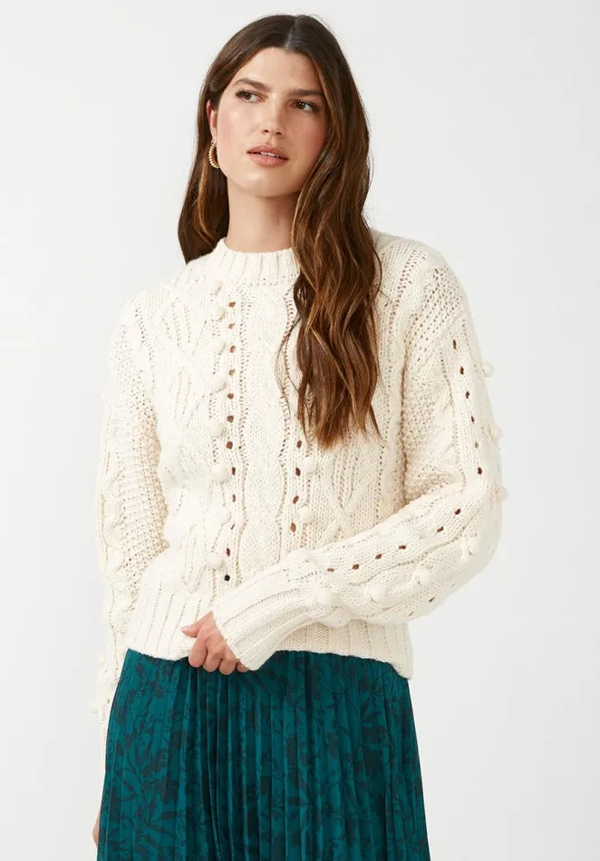 Women Larsa Ivory Women039s Crew Neck Sweater Ivory Buffalo David Bitton Sweaters