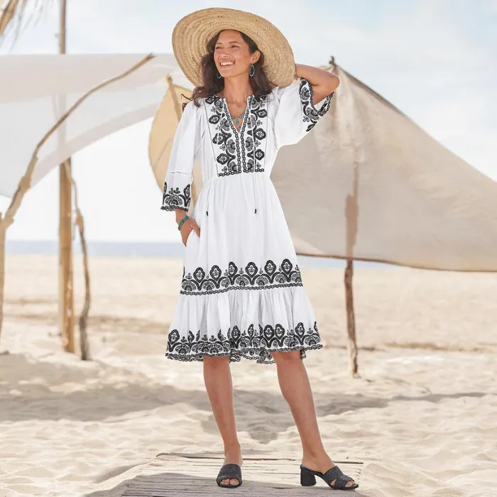 Women Layna Embroidered Dress Petite White Sundance Catalog Dresses and Jumpsuits Women Layna Embroidered Dress Petite White Sundance Catalog Dresses and Jumpsuits