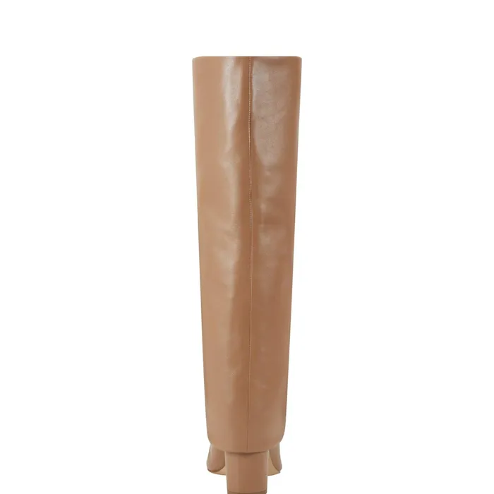 Women Leina Block Heel Pointy Toe Dress Boot Tan Marc Fisher Boots