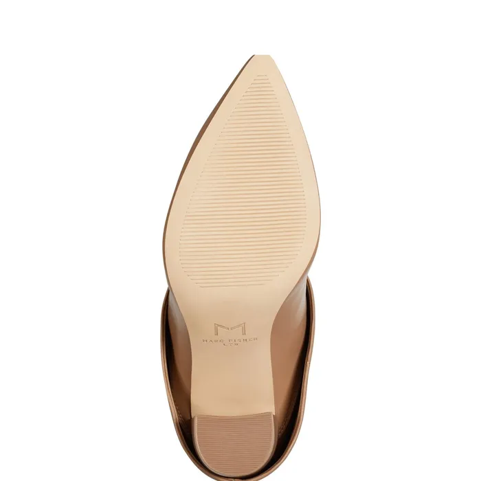 Women Leina Block Heel Pointy Toe Dress Boot Tan Marc Fisher Boots