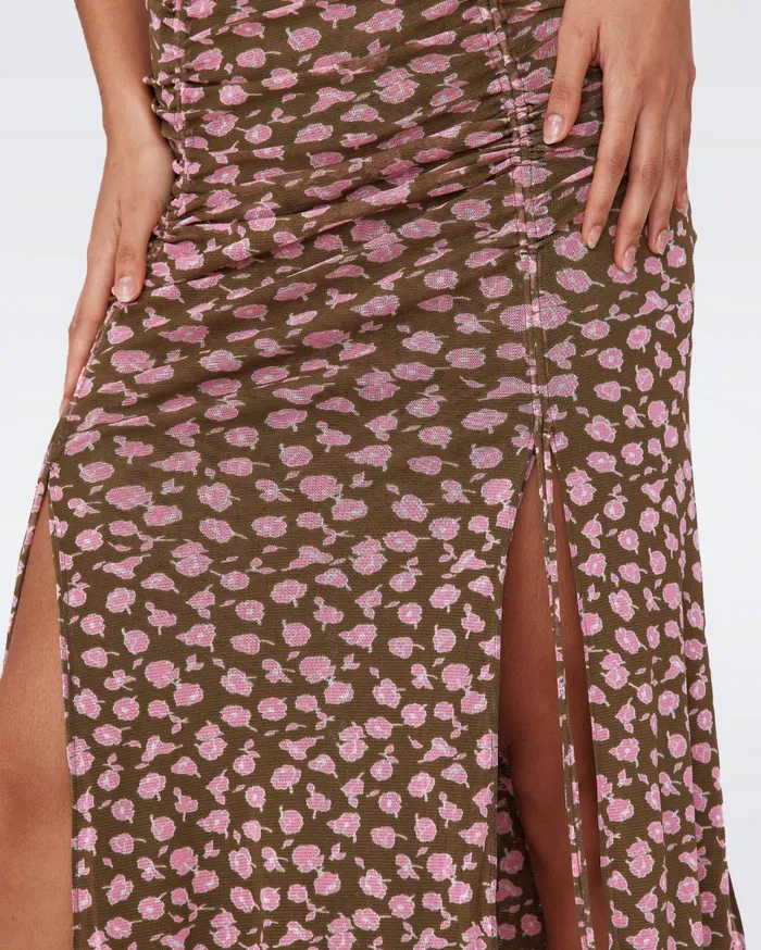 Women Lester Mesh Dress Tiny Rose Showers Khaki DVF Dresses