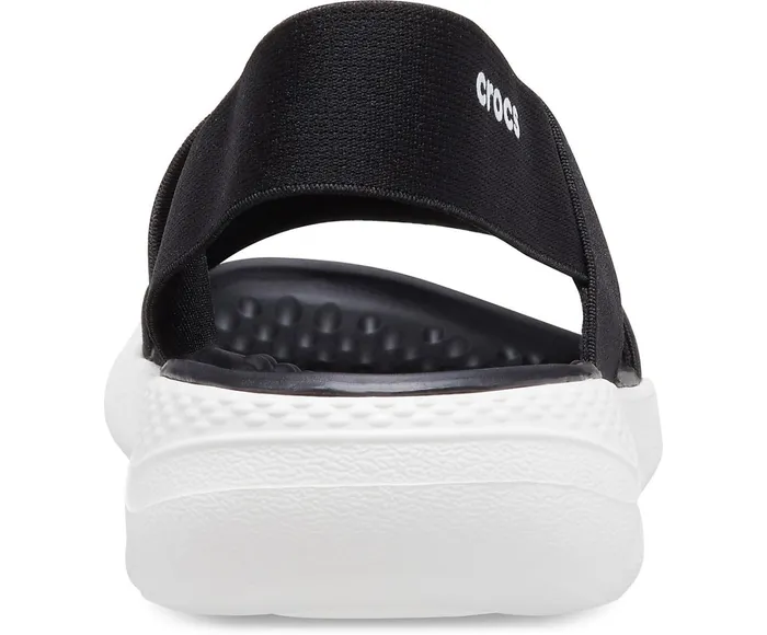 Women LiteRide Stretch Sandal Black White Crocs Sandals