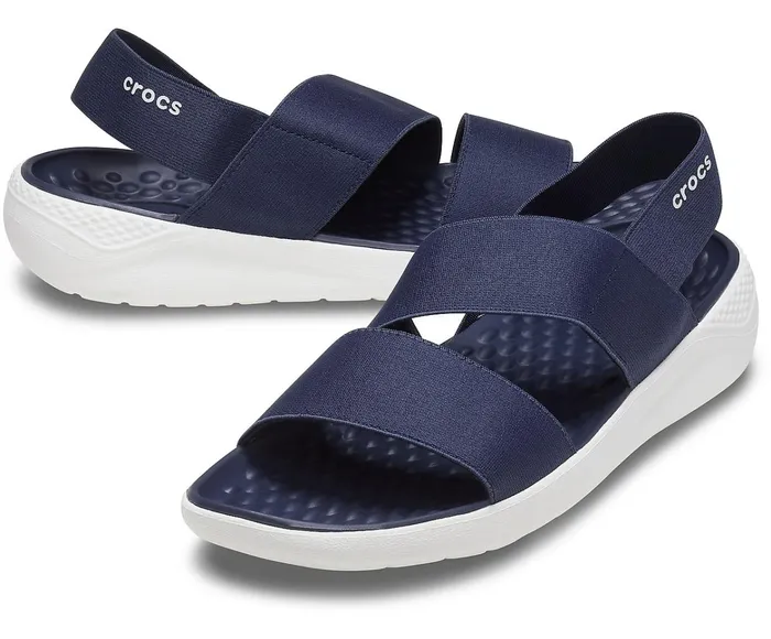 Women LiteRide Stretch Sandal Navy White Crocs Sandals