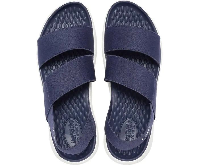 Women LiteRide Stretch Sandal Navy White Crocs Sandals