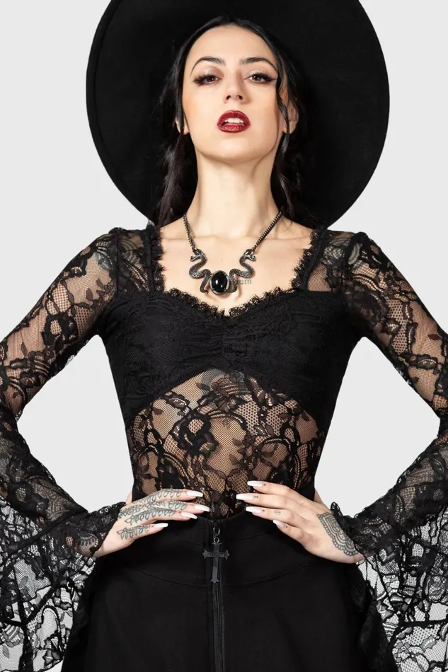 Women Long Sleeves Killstar Dolor Top