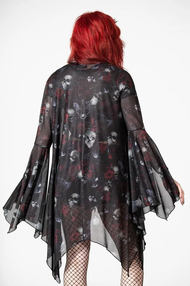 Women Long Sleeves Killstar Fairy Moss Mesh Cover Up