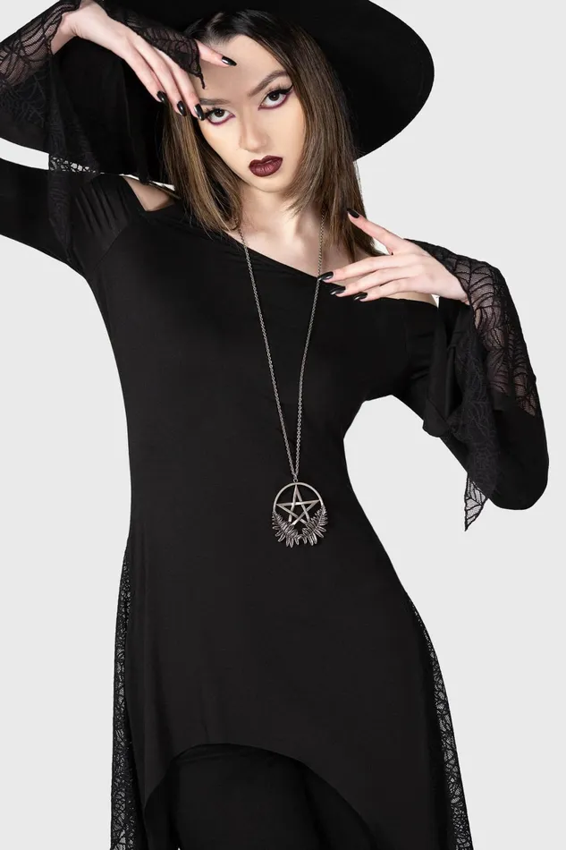Women Long Sleeves Killstar Night Snare Top