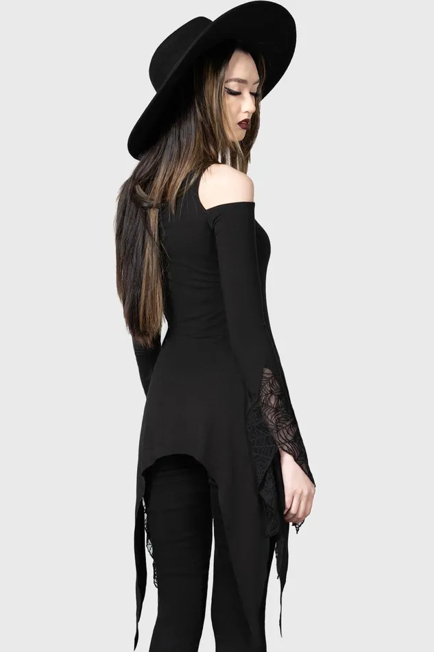 Women Long Sleeves Killstar Night Snare Top