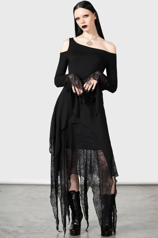 Women Long Sleeves Killstar Night Snare Top
