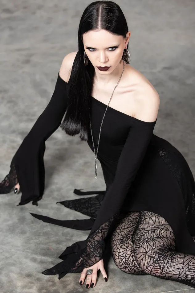 Women Long Sleeves Killstar Night Snare Top