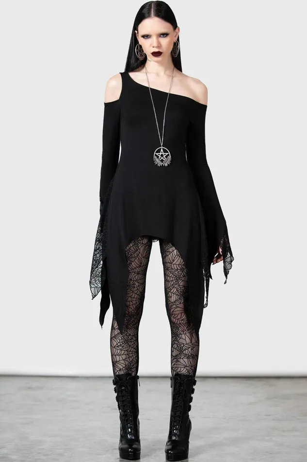 Women Long Sleeves Killstar Night Snare Top