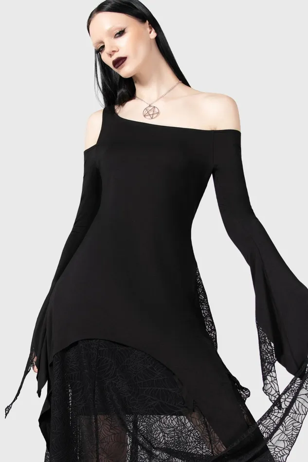 Women Long Sleeves Killstar Night Snare Top