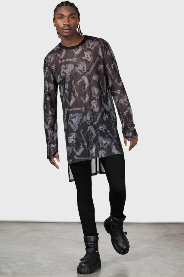 Women Long Sleeves Killstar Ossuary Long Sleeve Top