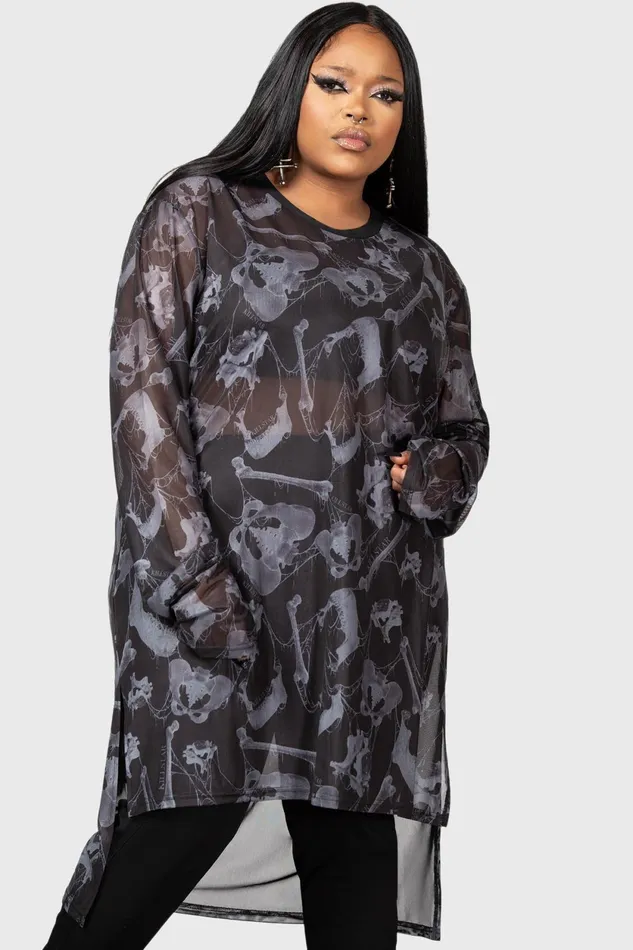 Women Long Sleeves Killstar Ossuary Long Sleeve Top