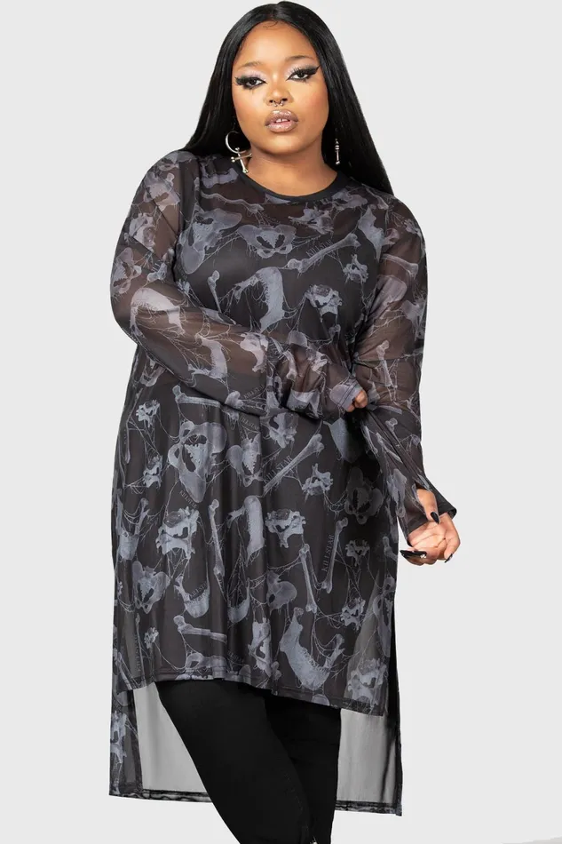 Women Long Sleeves Killstar Ossuary Long Sleeve Top
