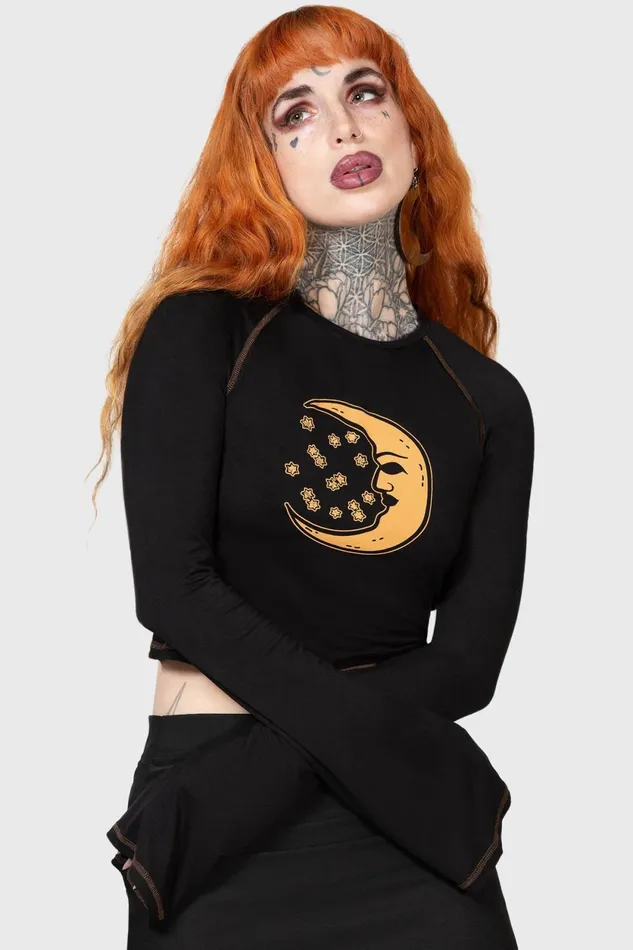Women Long Sleeves Killstar Rising Night Top