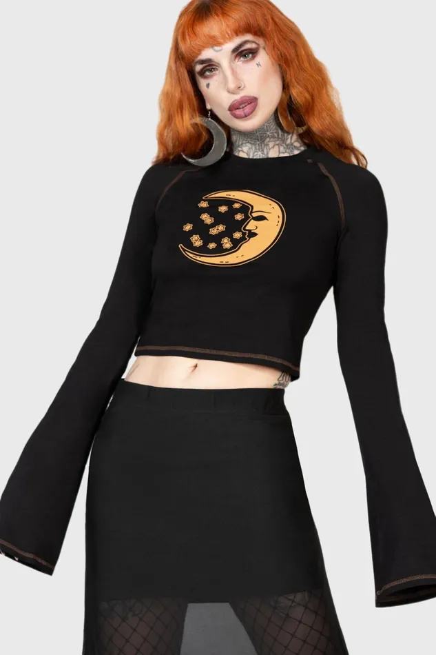 Women Long Sleeves Killstar Rising Night Top