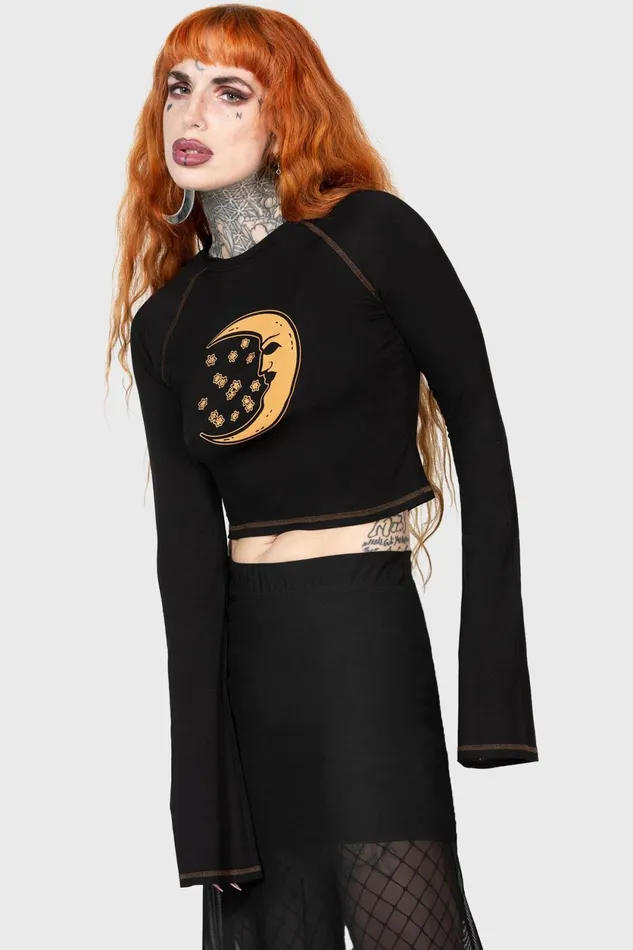 Women Long Sleeves Killstar Rising Night Top