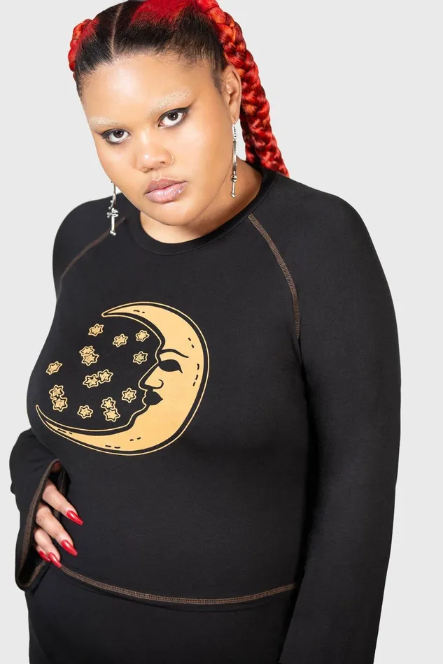 Women Long Sleeves Killstar Rising Night Top