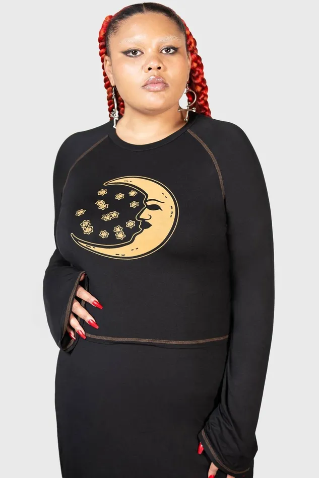 Women Long Sleeves Killstar Rising Night Top