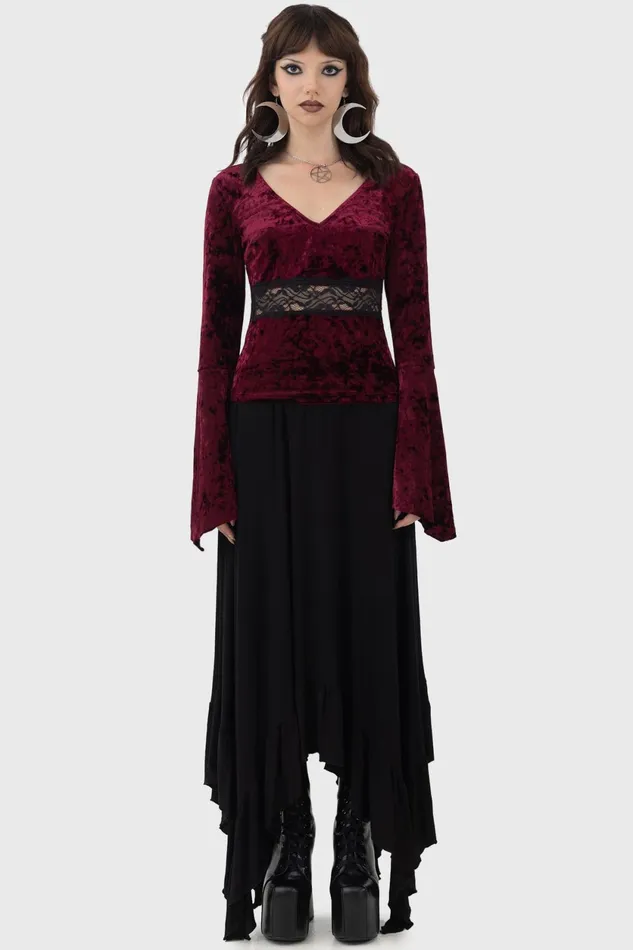 Women Long Sleeves Killstar Rosethorn Top