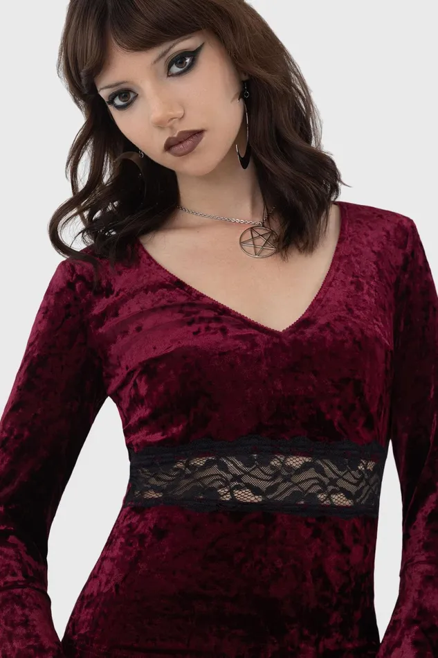 Women Long Sleeves Killstar Rosethorn Top