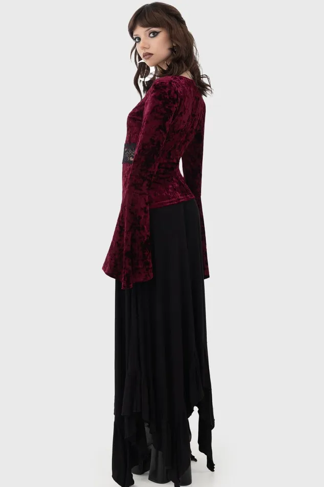 Women Long Sleeves Killstar Rosethorn Top