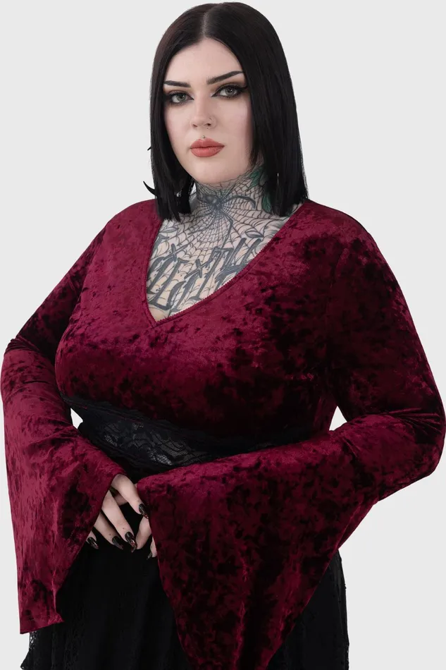 Women Long Sleeves Killstar Rosethorn Top