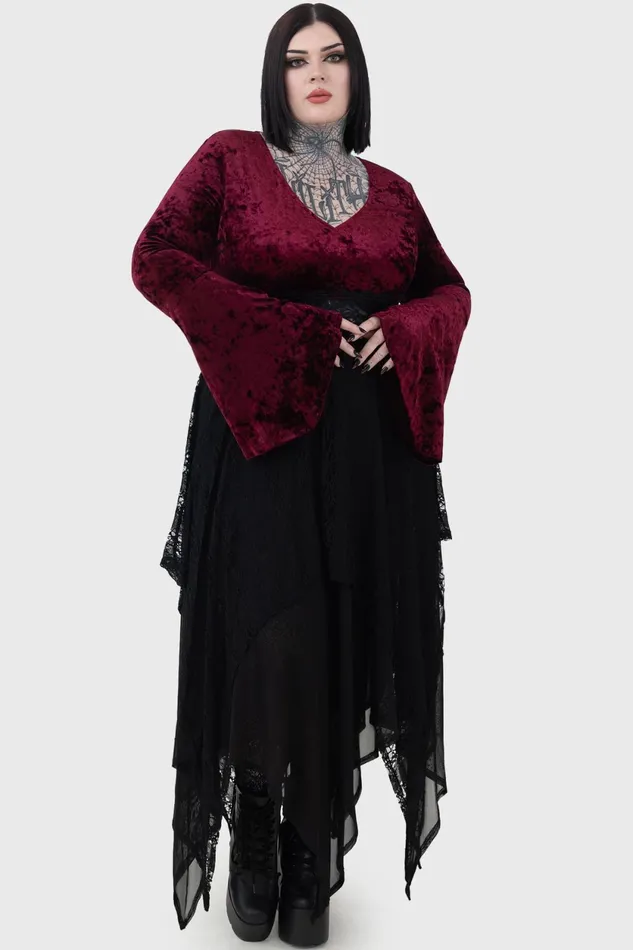 Women Long Sleeves Killstar Rosethorn Top