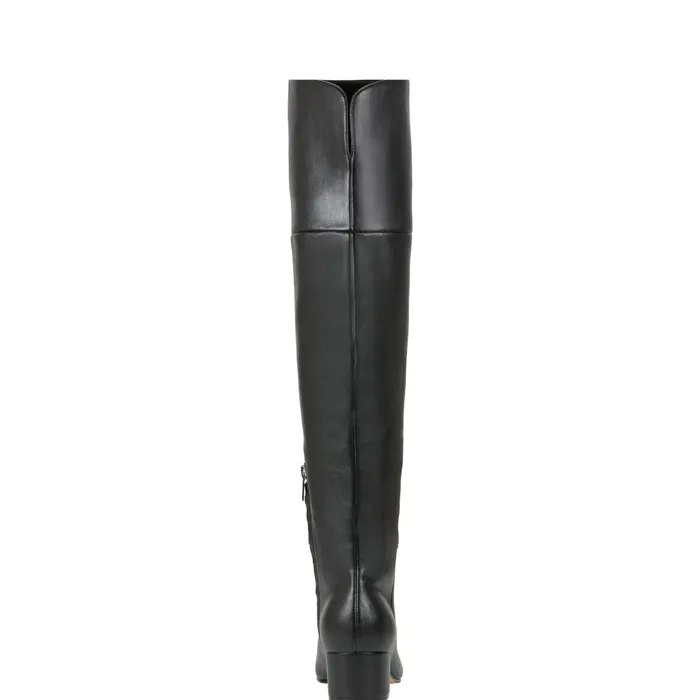 Women Lottie Over The Knee Boot Smooth Black Marc Fisher OTK Boots