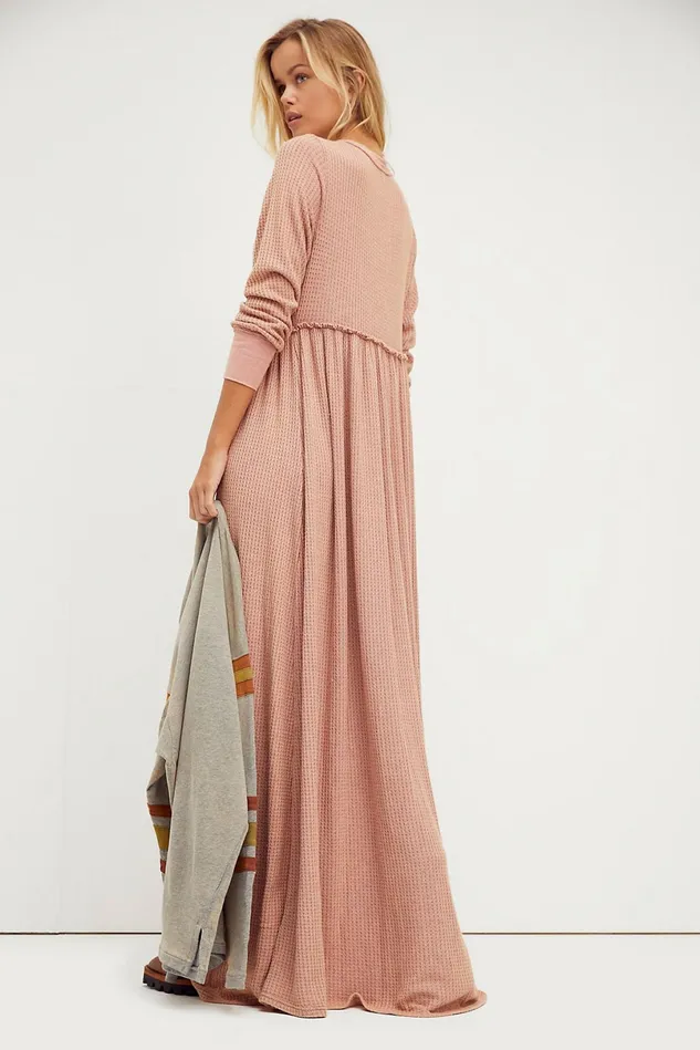 Women Loungewear Free People Marissa Henley Dress Iced Chai