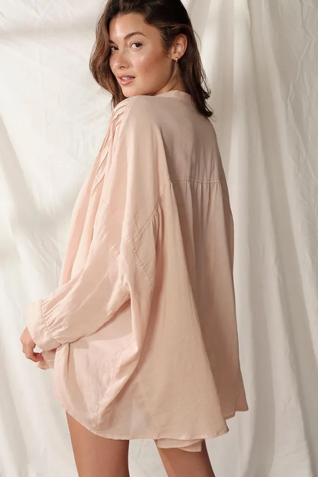 Women Loungewear Free People Tuck Up Tuck In Sleep Shirt Rose Pearl