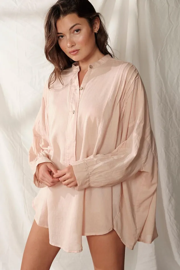 Women Loungewear Free People Tuck Up Tuck In Sleep Shirt Rose Pearl