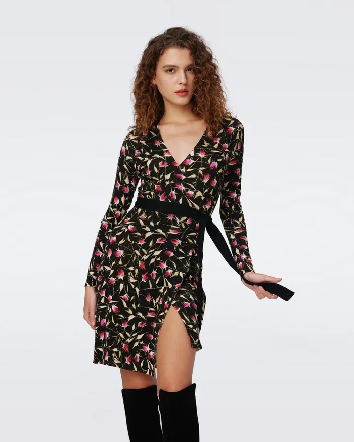 Women Luella Wool Wrap Dress Rockn Rose DVF Dresses