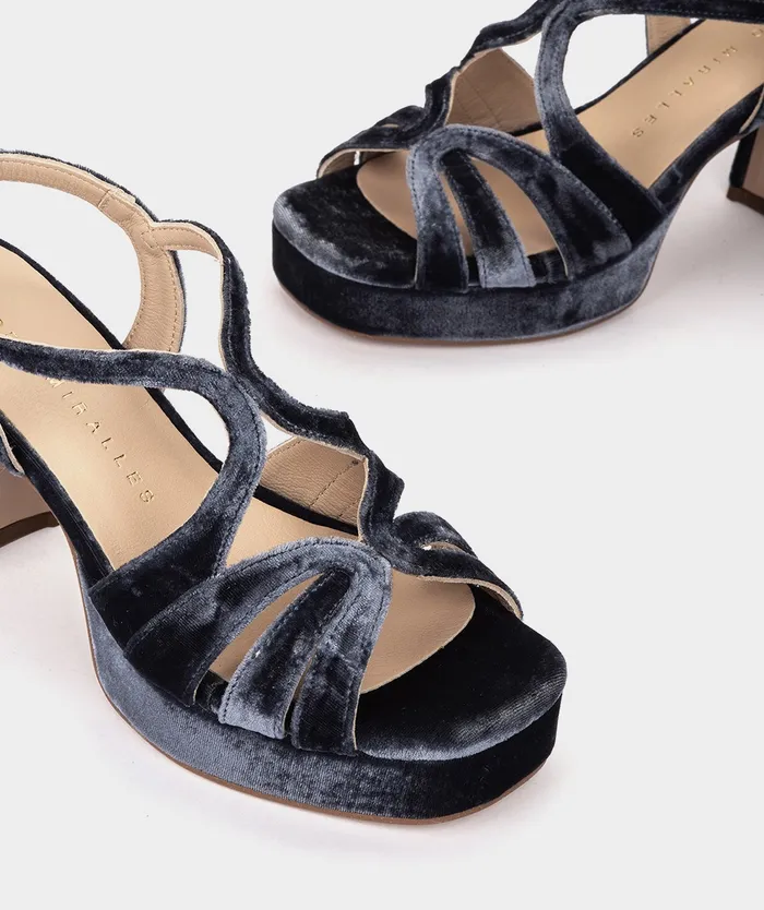 Women Manaus Blue 8211 Heeled Sandals Pedro Miralles