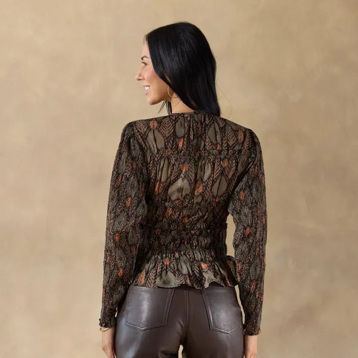 Women Mani Blouse Floral Brown Sundance Catalog Tops Women Mani Blouse Floral Brown Sundance Catalog Tops