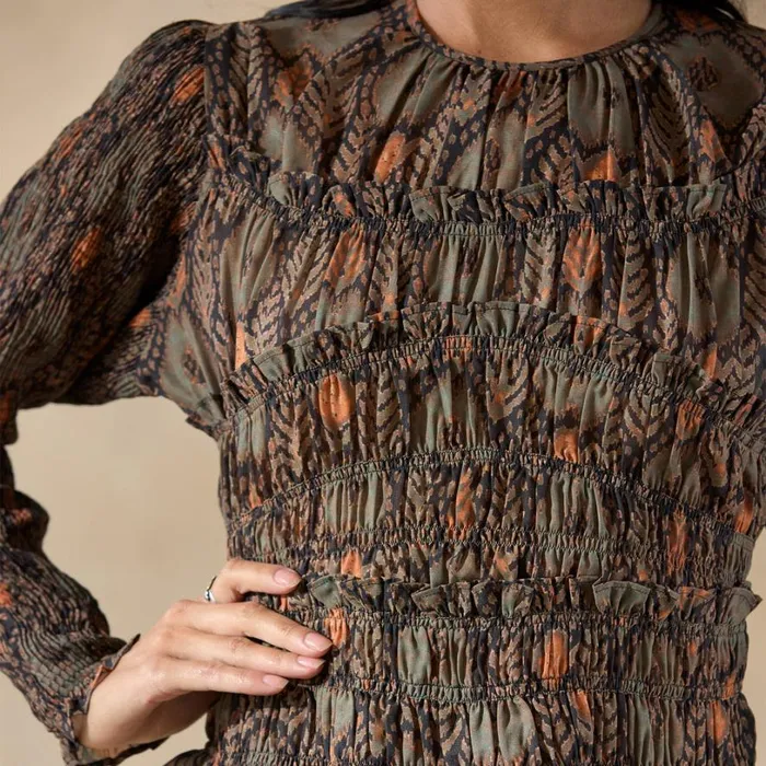 Women Mani Blouse Floral Brown Sundance Catalog Tops Women Mani Blouse Floral Brown Sundance Catalog Tops