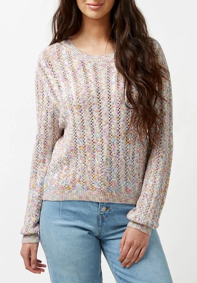 Women Marilyn Scoop Neck Sweater Pastel Multi Buffalo David Bitton Sweaters