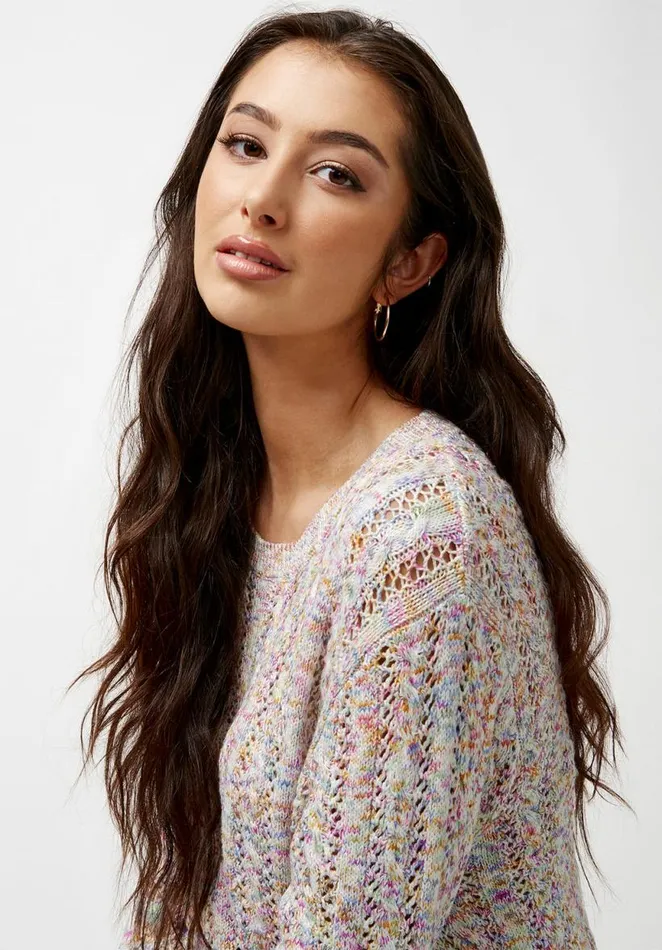 Women Marilyn Scoop Neck Sweater Pastel Multi Buffalo David Bitton Sweaters
