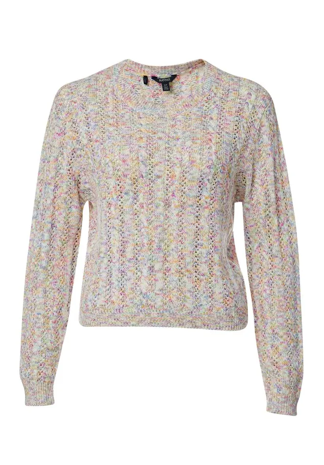 Women Marilyn Scoop Neck Sweater Pastel Multi Buffalo David Bitton Sweaters