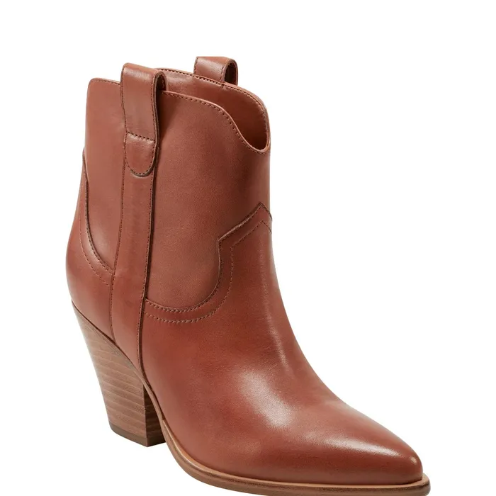 Women Marlie Western Bootie Natural Leather Marc Fisher Boots and Booties