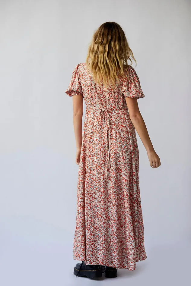 Women Maxi Dresses Free People Debbie Jean Shirtdress Red