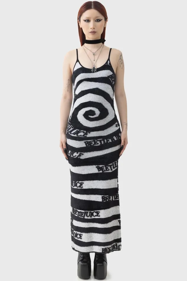 Women Maxi Killstar Vertigo Spiral Knitted Maxi Dress