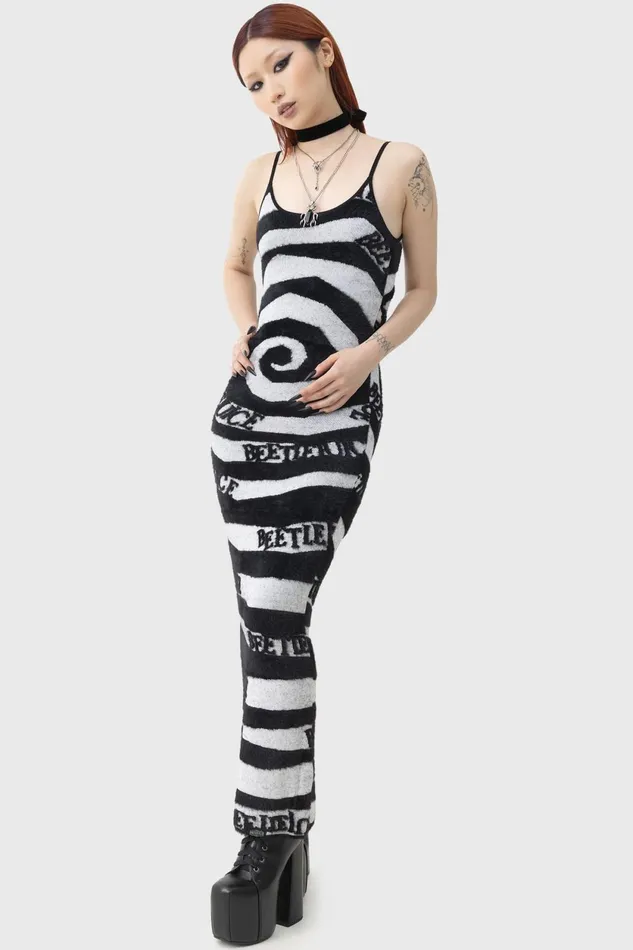 Women Maxi Killstar Vertigo Spiral Knitted Maxi Dress