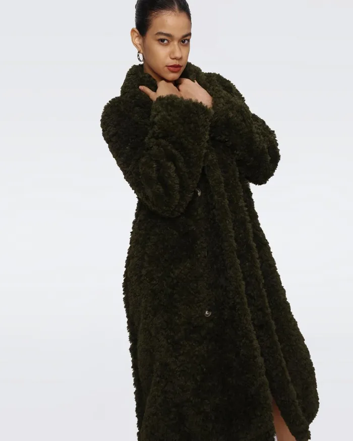 Women Melanie Coat Olive DVF Jackets and Coats
