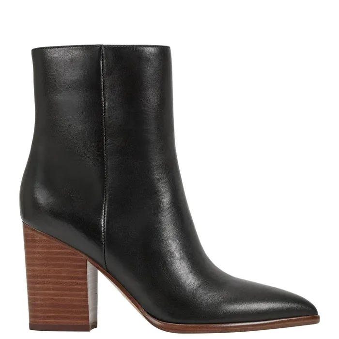 Women Melysa Dress Bootie Black Leather Marc Fisher Boots and Booties