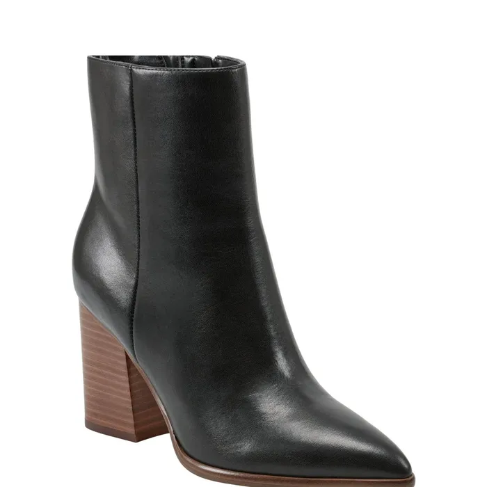 Women Melysa Dress Bootie Black Leather Marc Fisher Boots and Booties